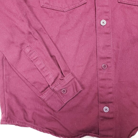 Forever 21 Men's Burgundy Denim Jean Jacket Sz M RARE EXCELLENT CONDITION!!! - Picture 5 of 7